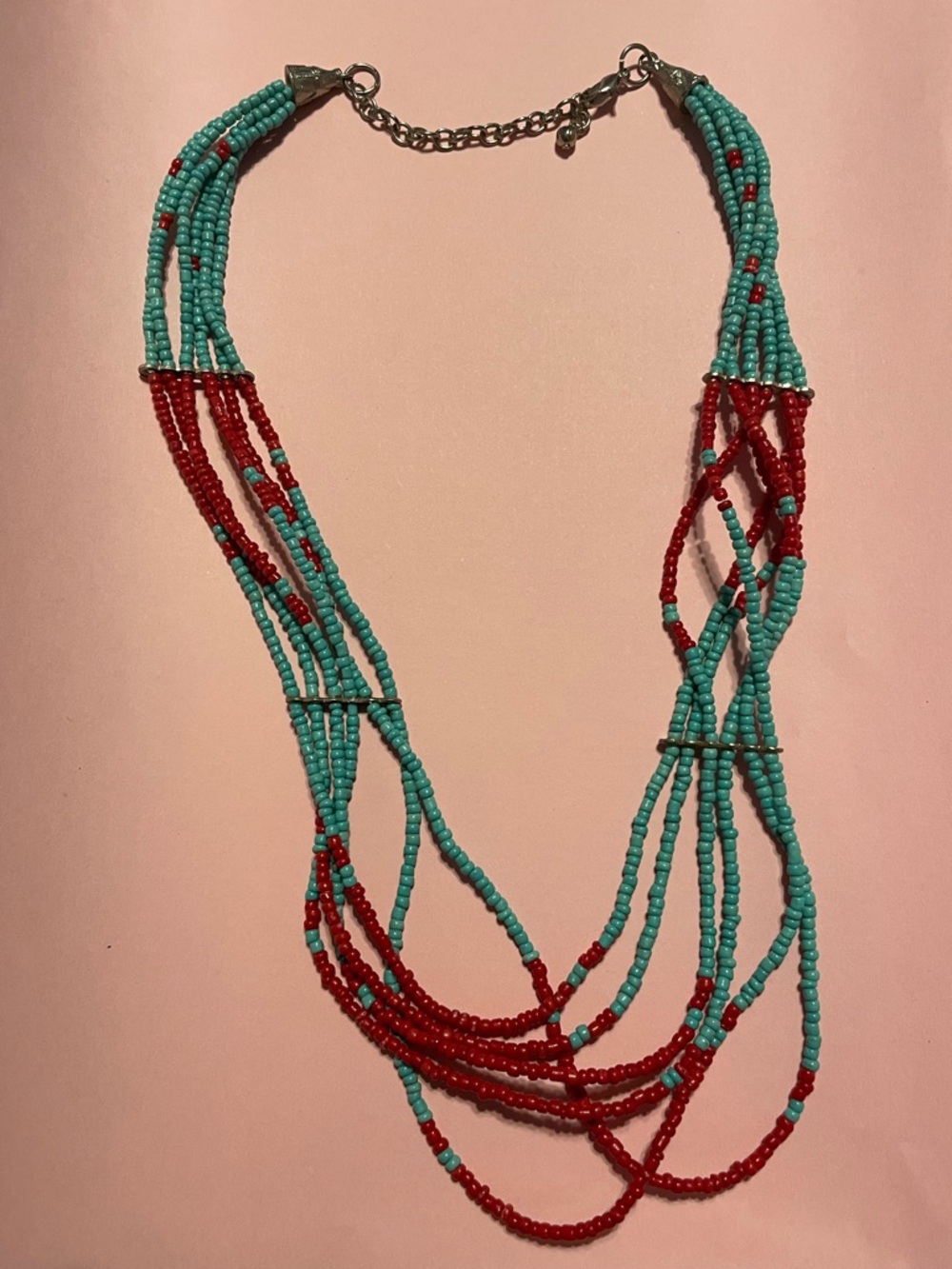 Southwestern Multi Strand Seed Bead Necklace #7703